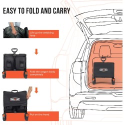 Carro plegable con portón trasero marca Overmont