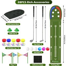 Alfombrilla de golf | Con luces LED, Palos y pelotas de golf incluidos
