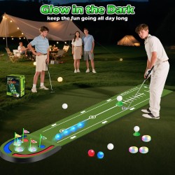 Alfombrilla de golf | Con luces LED, Palos y pelotas de golf incluidos