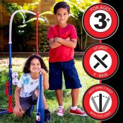 Franklin Sports Grow-with-Me Juego de bateo de béisbol, sóftbol y teeball para jóvenes y niños pequeños