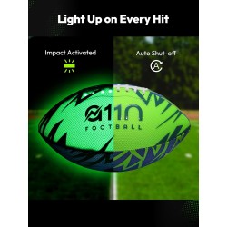 A11N SPORTS Rechargebale - Balón de fútbol iluminado | Se ilumina al impacto