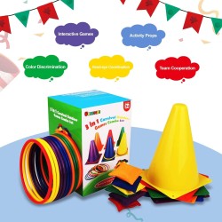 Set para niños marca Unanscre Combo de 31 piezas, 3 en 1 de juegos de carnaval al aire libre.