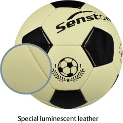Senston Balón de fútbol que brilla en la oscuridad | Con cuero especial que brilla