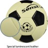 Senston Balón de fútbol que brilla en la oscuridad | Con cuero especial que brilla