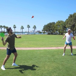 Jazzminton Juego de paleta Select | Juego de 4 raquetas de badminton con bolas incluidas