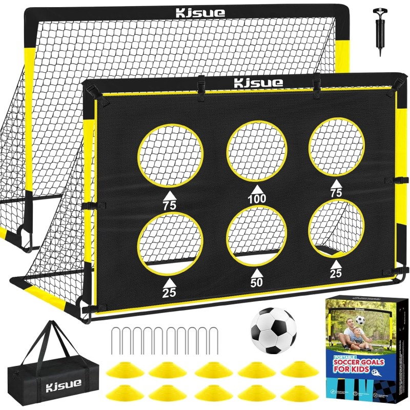 Juego de portería de fútbol | Con accesorios de practica de punteria y balon incluidos