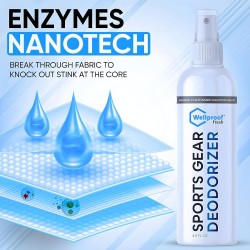 Limpiador y eliminador de olores para equipamiento deportivo 2 en 1