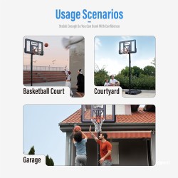 Aro de baloncesto portátil para exteriores | Con ruedas para moverse y ajustable