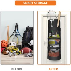 Organizador colgante Boczif, organizador colgante para puertas para guardar equipamiento deportivo y pelotas