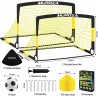 2 porterías portátiles con red, balón conos y equipamiento completo de entrenamiento para jóvenes y niños pequeños