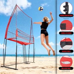 Estación de entrenamiento de voleibol 2 en 1 con sistema patentado de 5 alturas