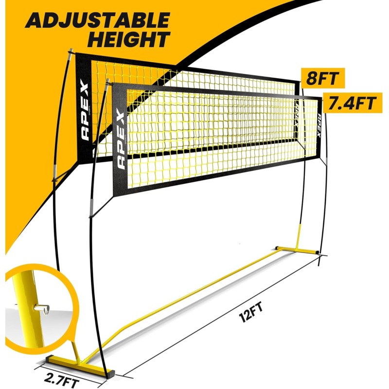 Red de entrenamiento de voleibol ajustable | Profesional y facil de armar