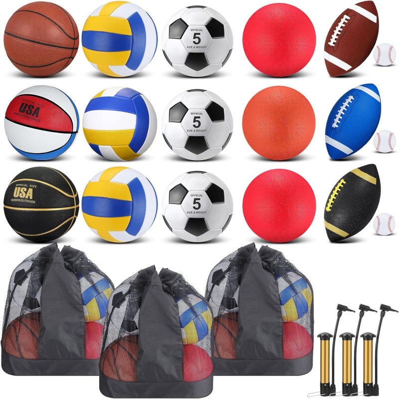 juego de 18 pelotas deportivas a granel marca Leyndo