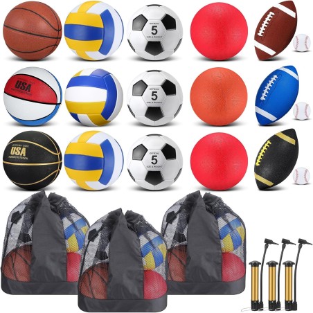 juego de 18 pelotas deportivas a granel marca Leyndo