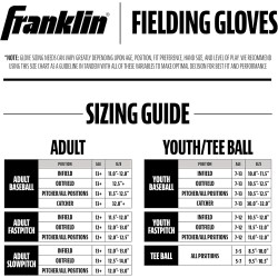 Guante de béisbol y sóftbol Franklin Sports | Con materiales resistentes y cómodo ajuste