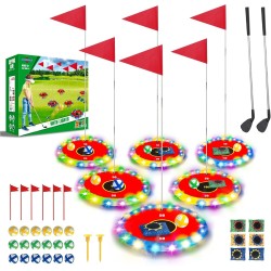 Juego de golf Light Up: juego de golf para jardín mejorado con 6 objetivos LED