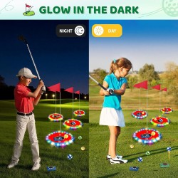 Juego de golf Light Up: juego de golf para jardín mejorado con 6 objetivos LED