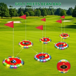 Juego de golf Light Up: juego de golf para jardín mejorado con 6 objetivos LED