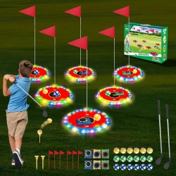 Juego de golf Light Up: juego de golf para jardín mejorado con 6 objetivos LED