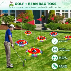 Juego de golf Light Up: juego de golf para jardín mejorado con 6 objetivos LED