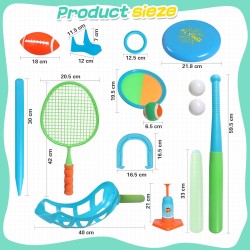 Juguetes para exterior para niños: conjunto deportivo 8 en 1 para niños