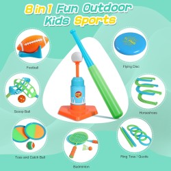 Juguetes para exterior para niños: conjunto deportivo 8 en 1 para niños
