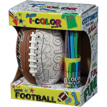 Franklin Sports iColor Mini balón de fútbol o fútbol americano para niños