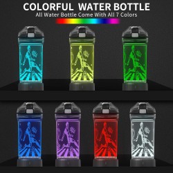 Lightzz Botella de agua de fútbol con luz brillante 3D