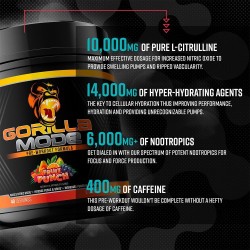 Gorilla Mind Pre Workout - Energía, potencia y concentración láser para un bombeo masivo