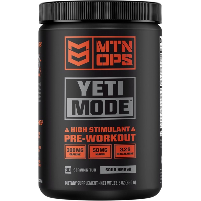 MTN OPS Yeti Mode - Polvo de preentrenamiento | Estimulante con sabor acido