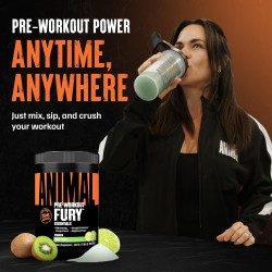 Animal Fury - Polvo para antes del entrenamiento | Con sabor a limon y kiwi