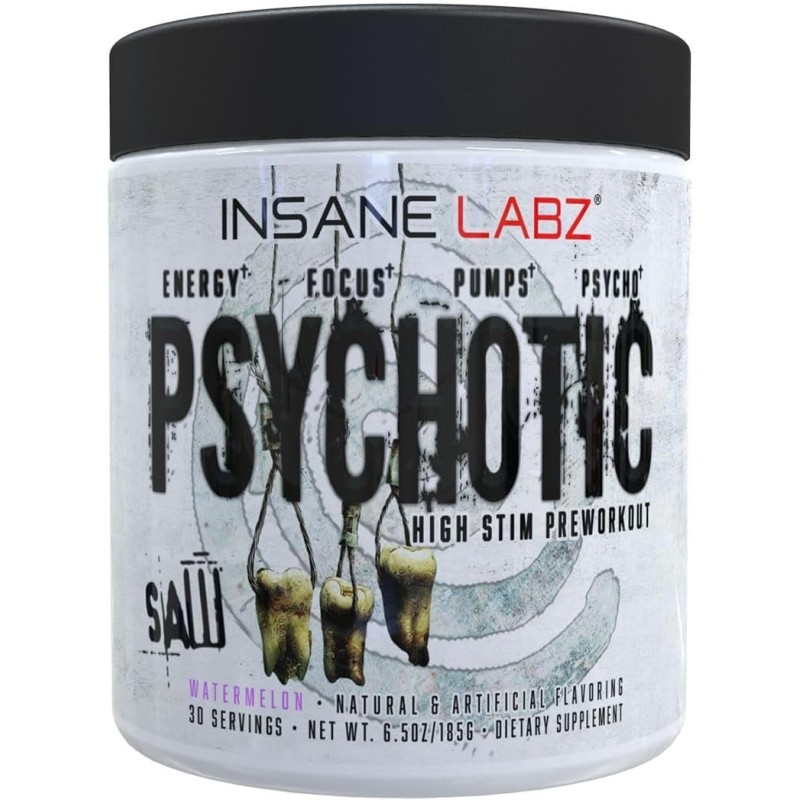 Insane Labz Psychotic SAW®, polvo de preentrenamiento | De alta rigidez y en diferentes sabores