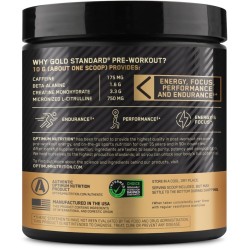 Suplemento Gold Standard para antes del entrenamiento Optimum Nutrition