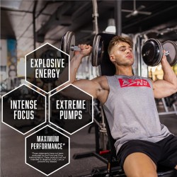BSN N.O.-XPLODE suplemento preentrenamiento energético para hombres y mujeres con creatina y beta-alanina