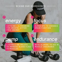 PWDRS Polvo de pre-entrenamiento | Totalmente natural para obtener energía