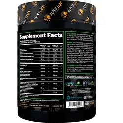 Suplemento preentrenamiento sin cafeína ni estimulantes marca ALPHA LION