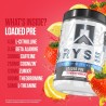 Polvo de preentrenamiento marca RYSE up sabor Strawberry Squeeze
