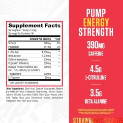 Polvo de preentrenamiento marca RYSE up sabor Strawberry Squeeze