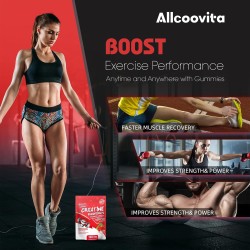 Gomitas de monohidrato de creatina | Para preentrenamiento con sabor a fresa