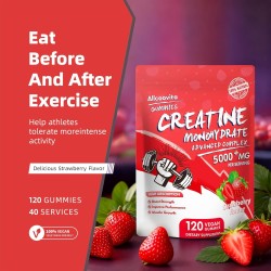 Gomitas de monohidrato de creatina | Para preentrenamiento con sabor a fresa